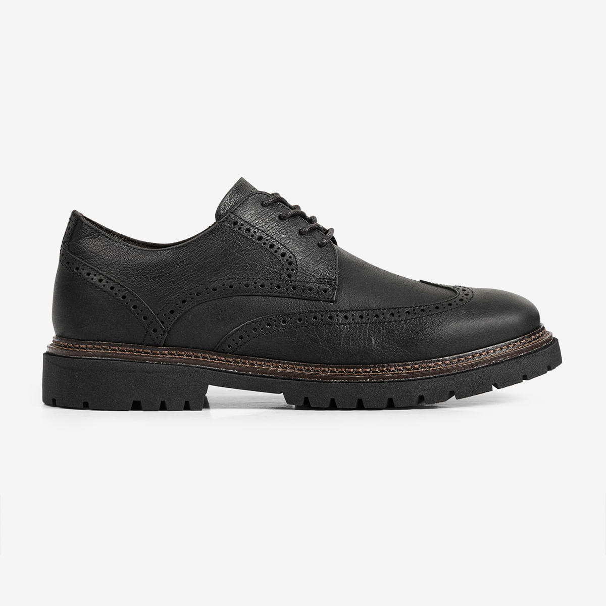 Sapato Casual de Couro Masculino Preto Forest